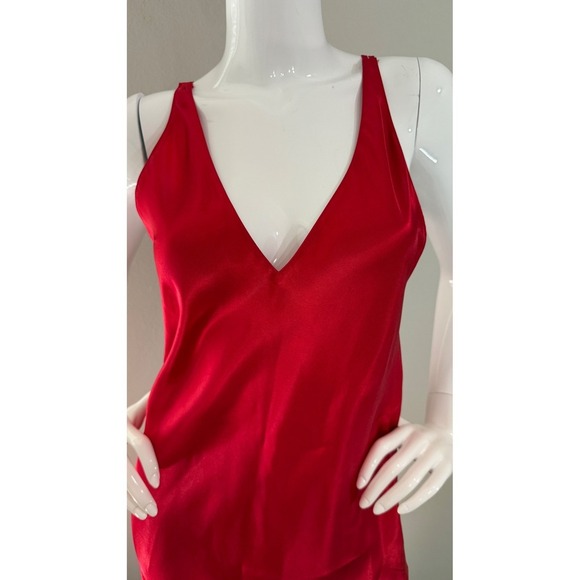 Frederick's of Hollywood Red Maxi Slip Dress Nightgown Spaghetti Strap - Small - Picture 2 of 13